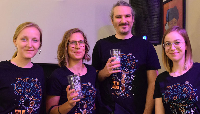 Gruppenfoto mit Luise Graichen, Julia Michalska, Sven Truckenbrodt und Julia Braunstein.