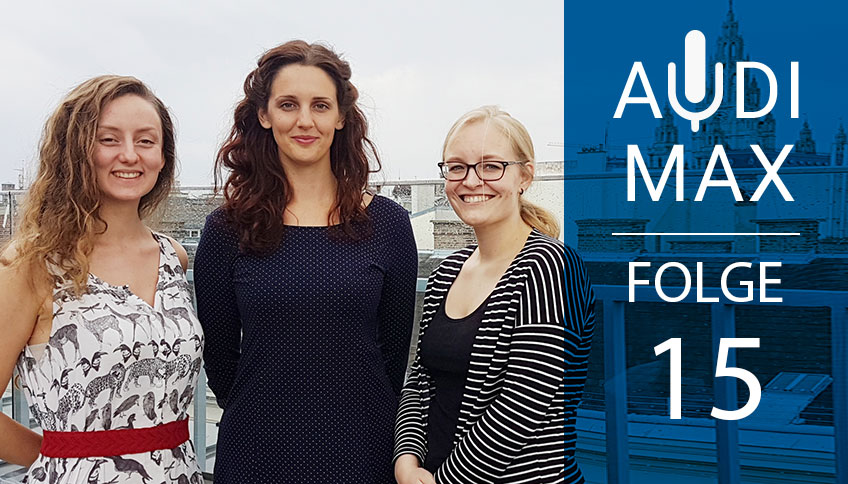 Dayana Hristova, Suzana Jovicic und Barbara Göbl auf der Dachterrasse des NIG.