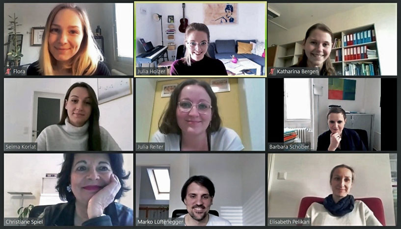 Screenshot aus einem Online-Meeting mit dem Projektteam.